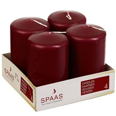 Candles by Spaas Stompkaarsen - 4 stuks - bordeaux - 12 branduren product