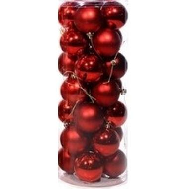 Bellatio decorations Kerstballen - 28 stuks - rood - 6 cm product