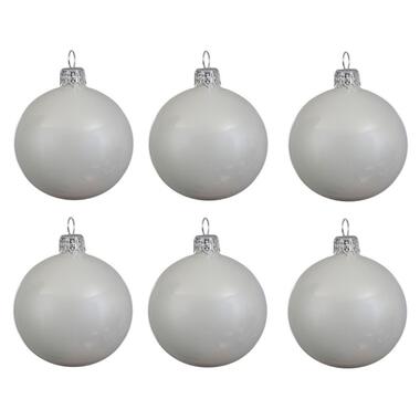 Decoris Kerstballen set - 6 stuks - winter wit - glas - 6 cm product