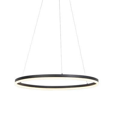 QAZQA Design ring hanglamp zwart 80cm incl. LED en dimmer - Anello product