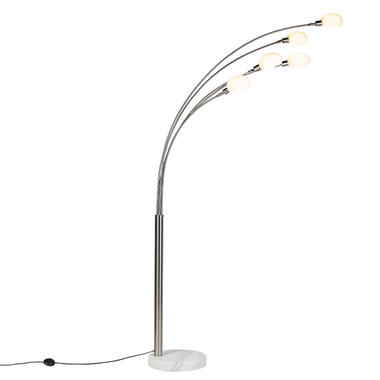 QAZQA Design vloerlamp staal 5-lichts - Sixties Marmo product