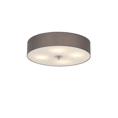 QAZQA Landelijke plafondlamp grijs 50 cm - Drum product
