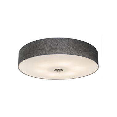 QAZQA Landelijke plafondlamp grijs 70 cm - Drum Jute product