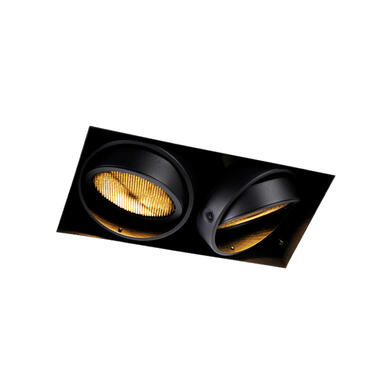 QAZQA Inbouwspot zwart GU10 AR111 Trimless 2-lichts - Oneon Honey product