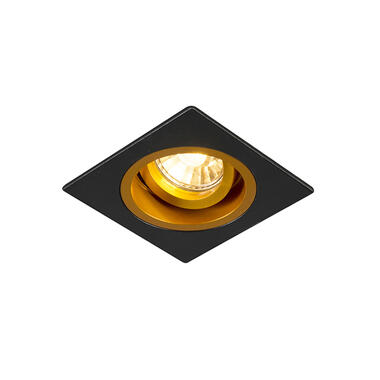 QAZQA Inbouwspot zwart met goud 9,3 cm draai- en kantelbaar - Chuck product