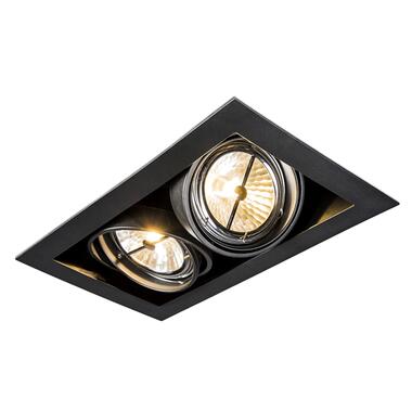 QAZQA Inbouwspot zwart AR111 verstelbaar 2-lichts - Oneon product