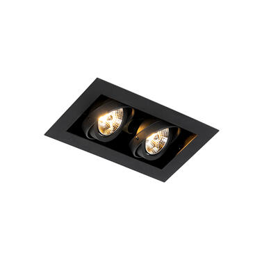 QAZQA Moderne inbouwspot zwart 2-lichts verstelbaar - Oneon 70 product