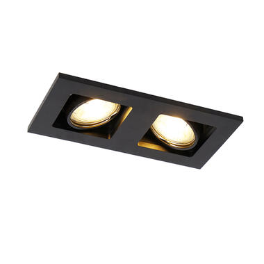 QAZQA Inbouwspot zwart rechthoekig 2-lichts - Qure product