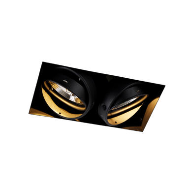 QAZQA Inbouwspot zwart GU10 AR111 Trimless 2-lichts - Oneon product