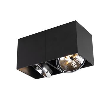QAZQA Design spot rechthoekig 2-lichts zwart incl. 2 x G9 - Box product