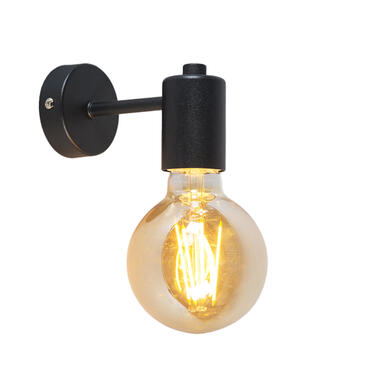 QAZQA Industriële wandlamp zwart - Facil 1 product