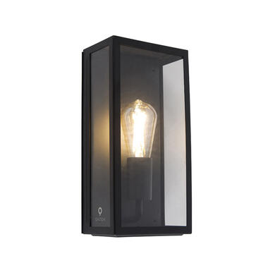 QAZQA IndustriÃ«le buiten wandlamp zwart IP44 met glas - Rotterdam product