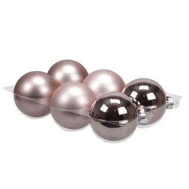 Othmar Decorations Kerstballen - 6ST - oud roze - glas - 8 cm product