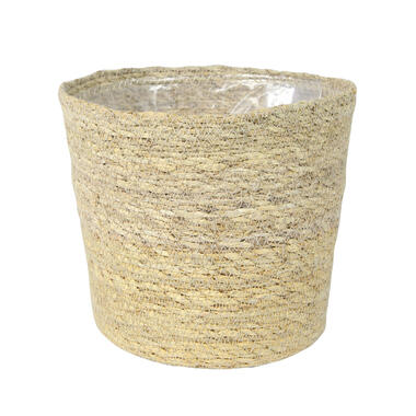 Steege Plantenpot - beige - gevlochten zeegras - 26 x 23 cm product