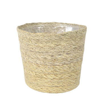 Ter Steege Plantenpot - beige - gevlochten zeegras - 30 x 26 cm product