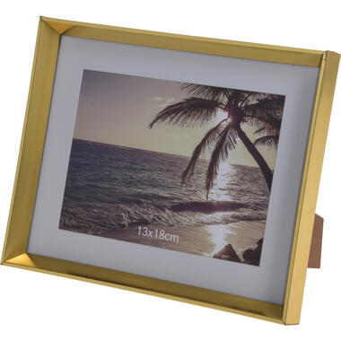 Fotolijst - goudkleurig - kunststof - voor fotoformaat 13 x 18 cm product
