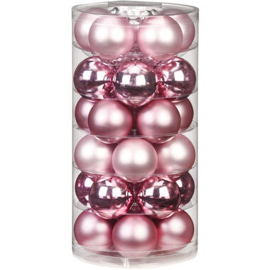Inge Christmas Kerstballen - 30 stuks - roze - glas - 6 cm product