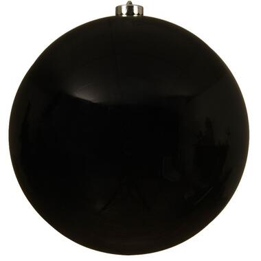 Decoris Kerstbal - groot - zwart - kunststof - glans - 20 cm product