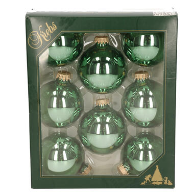 Krebs kerstballen - 8x st - jade groen - 7 cm - glas product