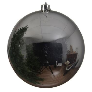 Decoris Kerstbal - zilver - groot - kunststof - 20 cm product