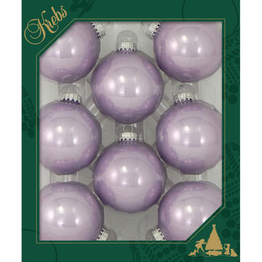 Krebs Kerstballen - 8 stuks - lichtpaars - glas - 7 cm product