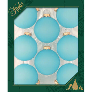 Krebs kerstballen - 8x st - spa frost blauw - 7 cm - glas product