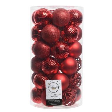 Decoris Kerstballen - 37 stuks - rood - 6 cm - mat en glans product