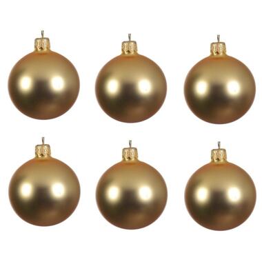 Decoris kerstballen - 6x - goud - 8 cm - glas - mat product