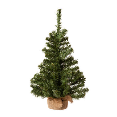 Everlands Kerstboom-kunstboom - in jute zak - 60 cm product