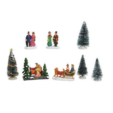 Bellatio decorations Kerstdorp figuurtjes - 8 stuks product