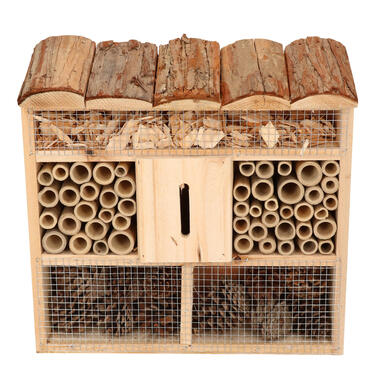 Insectenhotel - voor bijen en vlinders - hout - 30 cm product