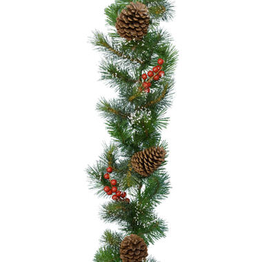 Decoris Guirlande - kerstslinger - groen - nepsneeuw en deco - 270 cm product