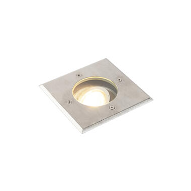 QAZQA Moderne grondspot staal 13,5 cm IP67 - Basic Square product