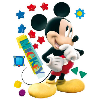 Disney muursticker - Mickey Mouse - geel, rood en blauw - 65 x 85 cm - 600186 product