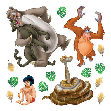 Disney muursticker - Jungle Boek - bruin, beige en groen - 30 x 30 cm - 600222 product