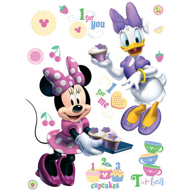 Disney muursticker - Minnie Mouse & Katrien Duck - roze en paars - 65 x 85 cm product