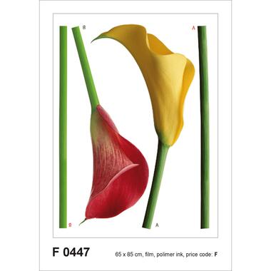 Sanders & Sanders muursticker - bloemen - groen, geel en rood - 65 x 85 cm product