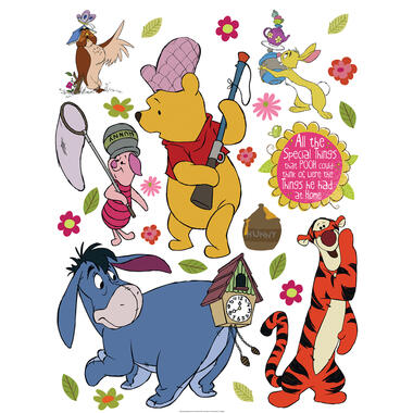 Disney muursticker - Winnie de Poeh - geel, blauw, oranje en roze - 65 x 85 cm product