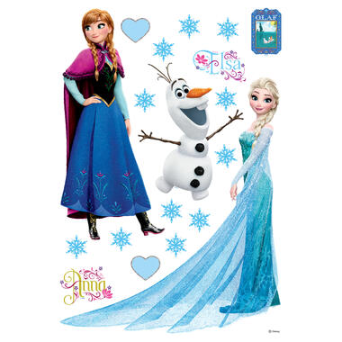 Disney muursticker - Frozen Anna & Elsa - blauw, paars en wit - 42,5 x 65 cm product