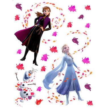 Disney muursticker - Frozen Anna & Elsa - blauw, paars en bruin - 65 x 85 cm product