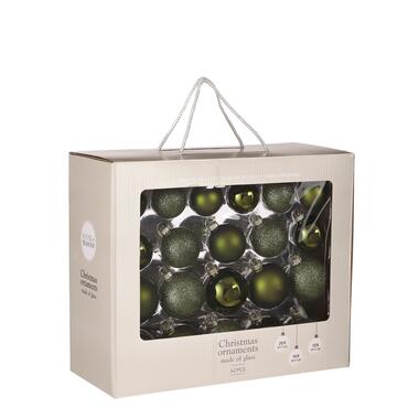 House of Seasons Kerstballen Set - 42 Stuks - Ø7 cm - Glas - Groen product