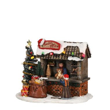 LuVille Kerstdorp Miniatuur Santa's Cadeaukraam - L13,5 x B8,5 x H11cm product