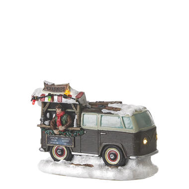 LuVille Kerstdorp Miniatuur Foodtruck Koffie - L14 x B8 x H10 cm product