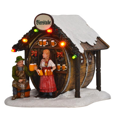 LuVille Kerstdorp Miniatuur Bierstube - L11 x B11,5 x H11,5 cm product