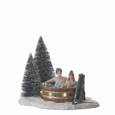 LuVille Kerstdorp Miniatuur Bubbelbad in het Bos - L13 x B10 x H11 cm product