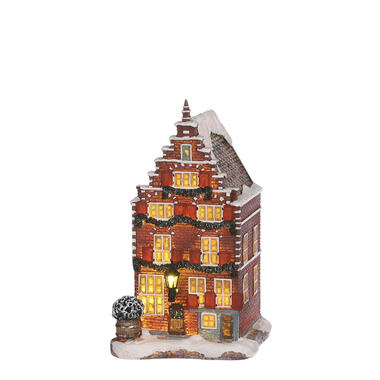 LuVille Kerstdorp Miniatuur Grachtenpand - L10,5 x B11,5 x H18,5 cm product