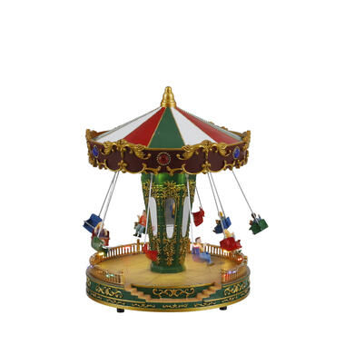 LuVille Kerstdorp Miniatuur Kermisattractie Zweefmolen - H27 x Ø21 cm product