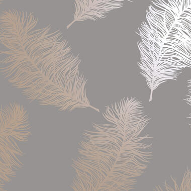 Dutch Wallcoverings - Indulgence Feather grey/rose/gold - 0,53x10,05m product