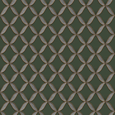 Dutch Wallcoverings - Fabric Touch geometric dark green - 0,53x10,05m product