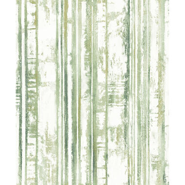 Dutch Wallcoverings - Eden streep wit/groen - 0,53x10,05m product